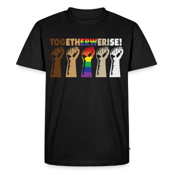 Together We Rise - Black Lives Matter Civil Rights - Men's Premium Organic T-Shirt - black - Front - Nico (187cm)