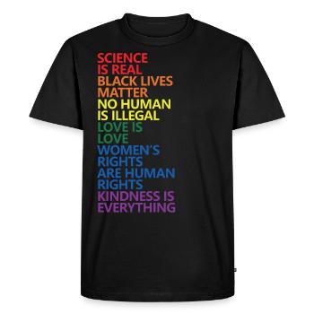 La science est un vrai Black Lives Matter LGBT Pride BLM - T-shirt Premium bio Homme - noir - Devant - Nico (187cm)