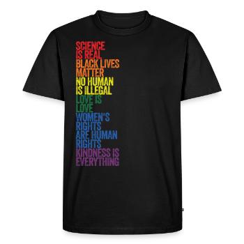 Vintage Science Is Real Black Lives Matter LGBT Pr - T-shirt Premium bio Homme - noir - Devant - Nico (187cm)