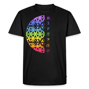 Flower of life symbol meditation chakra - Men's Premium Organic T-Shirt - black - Front - Nico (187cm)