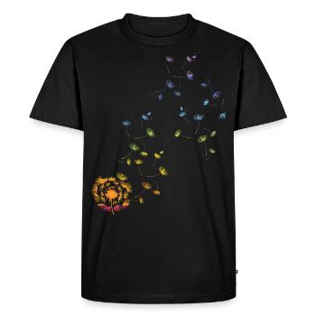 Fleur de vie de pissenlit chakra de pissenlit - T-shirt Premium bio Homme - noir - Devant - Nico (187cm)