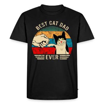 Meilleur graphique vintage de Cat Dad Ever Bump - T-shirt Premium bio Homme - noir - Devant - Nico (187cm)