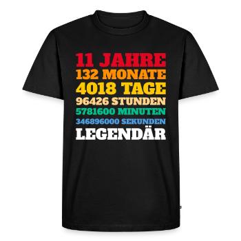 11. Geburtstag Geschenkidee Junge Mädchen - Männer Premium Bio T-Shirt - Schwarz - Vorne - Nico (187cm)