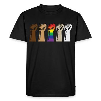 We Are All Human Black Lives Matter Gay Pride - T-shirt Premium bio Homme - noir - Devant - Nico (187cm)