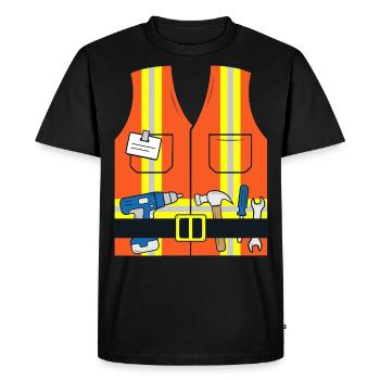 Travailleur de la construction gilet costume site de construction enfants - T-shirt Premium bio Homme - noir - Devant - Nico (187cm)