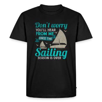 Sailing Regatta Skipper Boat Gift Sailboat - Men's Premium Organic T-Shirt - black - Front - Nico (187cm)