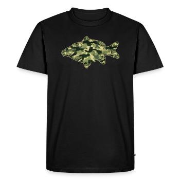 Carp pêcheur motif flecktarn pêcheur carpe - T-shirt Premium bio Homme - noir - Devant - Nico (187cm)