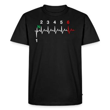 Motorcycle ECG Heartbeat Understands The Not 1N2345 - Men's Premium Organic T-Shirt - black - Front - Nico (187cm)
