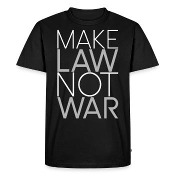Make Law Not War Jura saying lawyers - Men's Premium Organic T-Shirt - black - Front - Nico (187cm)