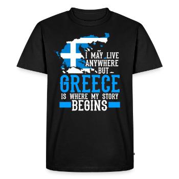 Vacances en Grèce - T-shirt Premium bio Homme - noir - Devant - Nico (187cm)