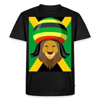 Rasta Lion in Jamaica - Men's Premium Organic T-Shirt - black - Front - Nico (187cm)