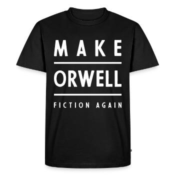 Basic Orwell 1984 - Politique anti-cadeau  - T-shirt Premium bio Homme - noir - Devant - Nico (187cm)