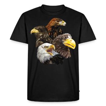 Pigargos et Eagle - T-shirt Premium bio Homme - noir - Devant - Nico (187cm)