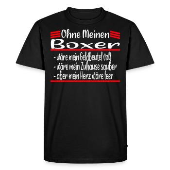 Boxer, German Boxer Dog Gift - Men's Premium Organic T-Shirt - black - Front - Nico (187cm)