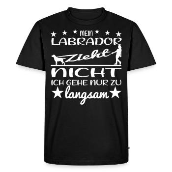 Mon labrador ne tire pas le chien cadeau - T-shirt Premium bio Homme - noir - Devant - Nico (187cm)