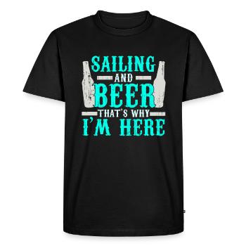 sailing - Men's Premium Organic T-Shirt - black - Front - Nico (187cm)