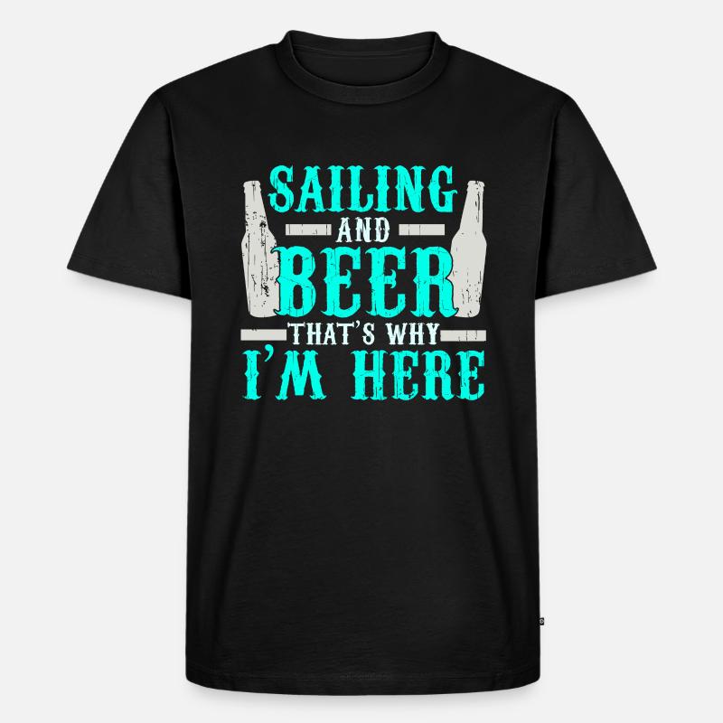 Segeln - Männer Premium Bio T-Shirt - Schwarz