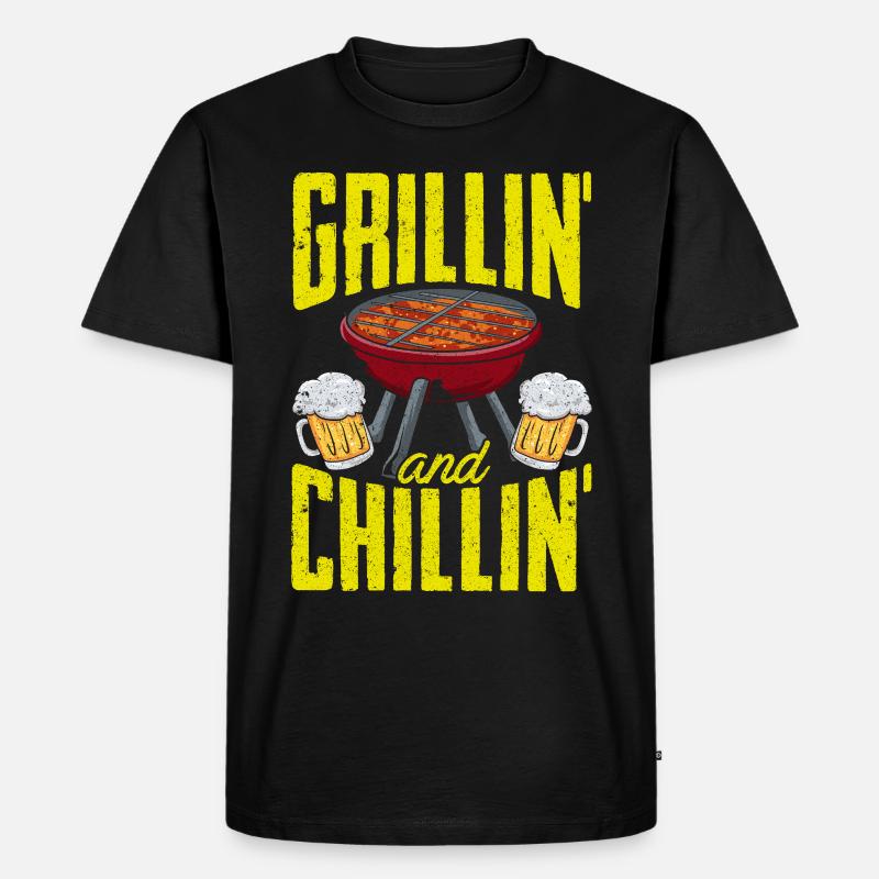 Grillen BBQ - Männer Premium Bio T-Shirt - Schwarz
