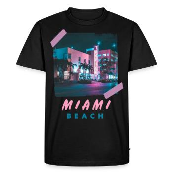 Miami Beach Été - T-shirt Premium bio Homme - noir - Devant - Nico (187cm)