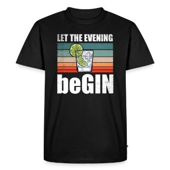 Que la soirée commence - T-shirt Premium bio Homme - noir - Devant - Nico (187cm)