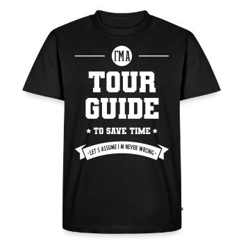 Je suis guide touristique - Guide touristique Cadeau drôle - T-shirt Premium bio Homme - noir - Devant - Nico (187cm)