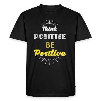 Pensez positif, soyez positif - T-shirt Premium bio Homme - noir - Devant - Nico (187cm)