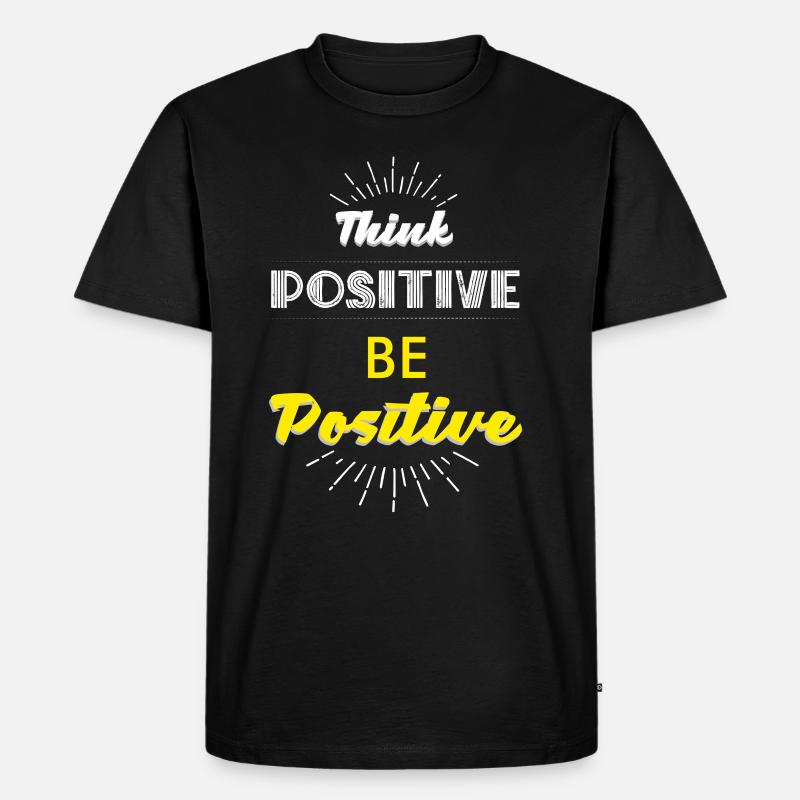 Positiv Denken, Positiv sein - Männer Premium Bio T-Shirt - Schwarz