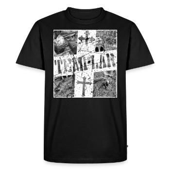 Kreuzritter,Tempritter crusader Chevalier Templar - T-shirt Premium bio Homme - noir - Devant - Nico (187cm)