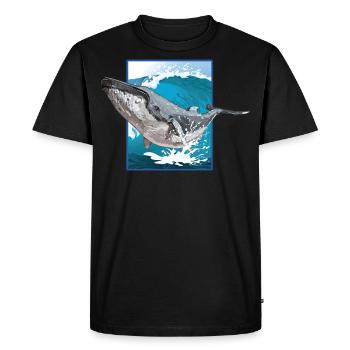 Humpback Whale - Men's Premium Organic T-Shirt - black - Front - Nico (187cm)