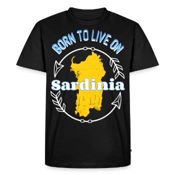 Sardaigne Italie dicton d'été - T-shirt Premium bio Homme - noir - Devant - Nico (187cm)