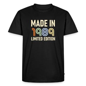 ANNIVERSAIRE 1989 - T-shirt Premium bio Homme - noir - Devant - Nico (187cm)