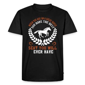 Cavalier disant cadeau amoureux des chevaux - T-shirt Premium bio Homme - noir - Devant - Nico (187cm)