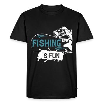 Fun fishing for children and anglers gift idea - Men's Premium Organic T-Shirt - black - Front - Nico (187cm)