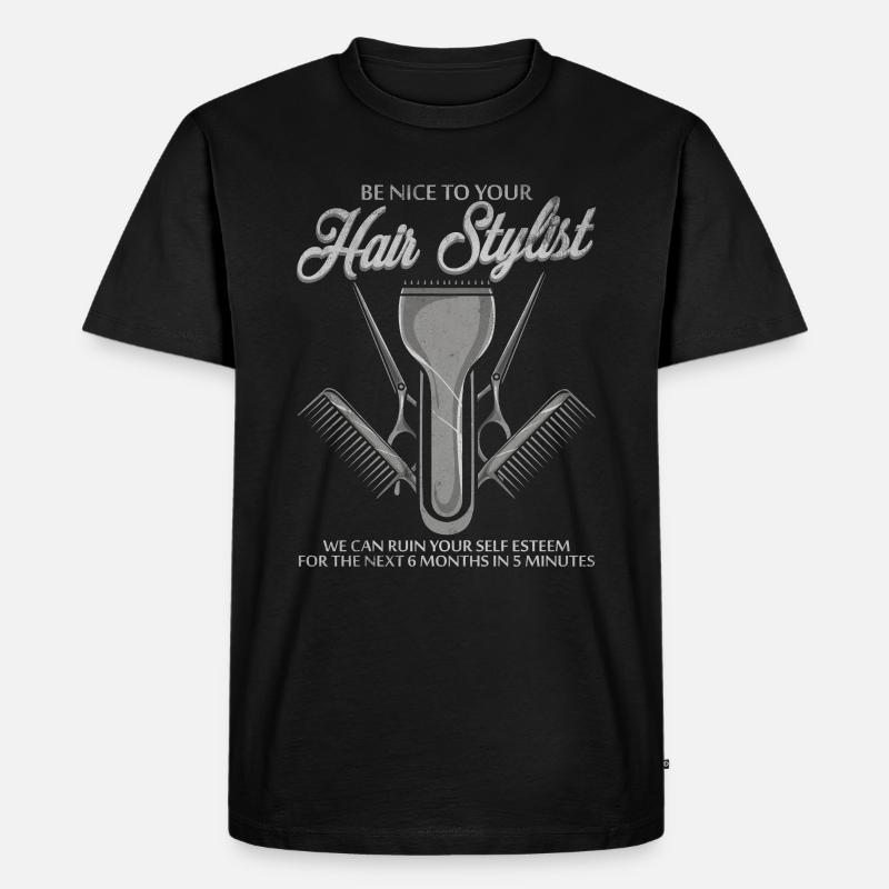 Friseur Haarschnitt - Männer Premium Bio T-Shirt - Schwarz