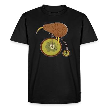 Vélo, cadeau d'humour végétalien végétarien kiwi vélo - T-shirt Premium bio Homme - noir - Devant - Nico (187cm)