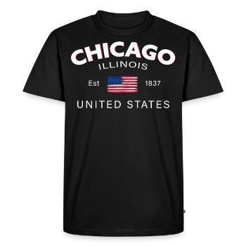 Drapeau des États-Unis Chicago Illinois - T-shirt Premium bio Homme - noir - Devant - Nico (187cm)