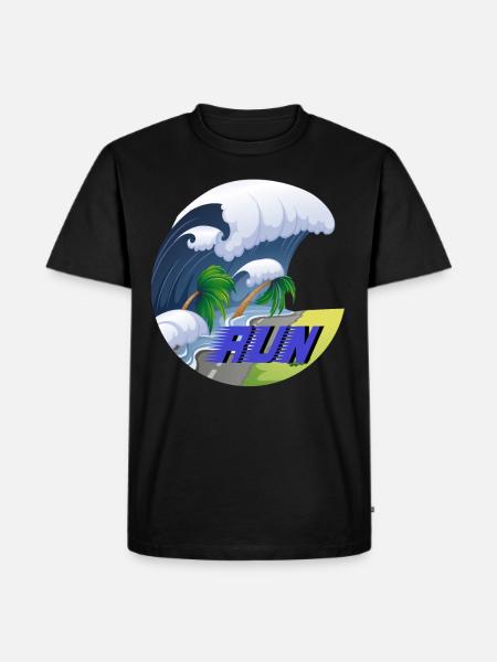 Tsunami Run - Men's Premium Organic T-Shirt - black
