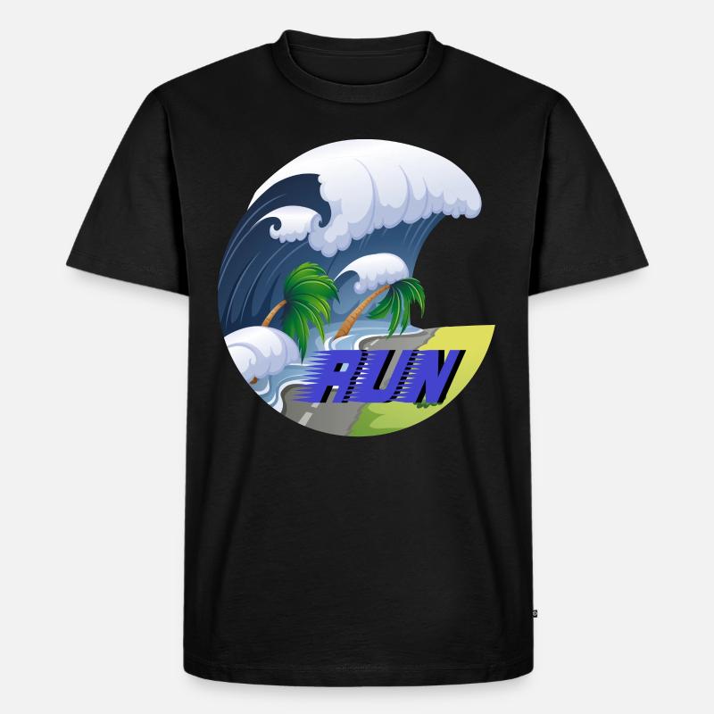 Tsunami Run - Männer Premium Bio T-Shirt - Schwarz