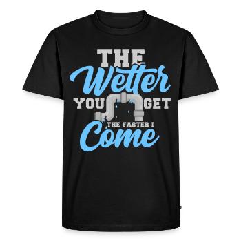 Plombier Plomberie Tuyau Plombier Blague Cadeau - T-shirt Premium bio Homme - noir - Devant - Nico (187cm)