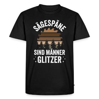 Schreiner Holz Sägespäne sind Männer Glitzer - Männer Premium Bio T-Shirt - Schwarz - Vorne - Nico (187cm)