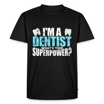 Dentiste dents dentiste dentifrice pratique - T-shirt Premium bio Homme - noir - Devant - Nico (187cm)