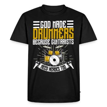 Drums music drum n bass drumset cymbals rock - Men's Premium Organic T-Shirt - black - Front - Nico (187cm)