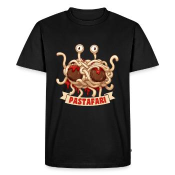Pastafari the spaghetti monster - Men's Premium Organic T-Shirt - black - Front - Nico (187cm)