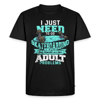 Skateboard life kickflip sk8ing gift board - Men's Premium Organic T-Shirt - black - Front - Nico (187cm)
