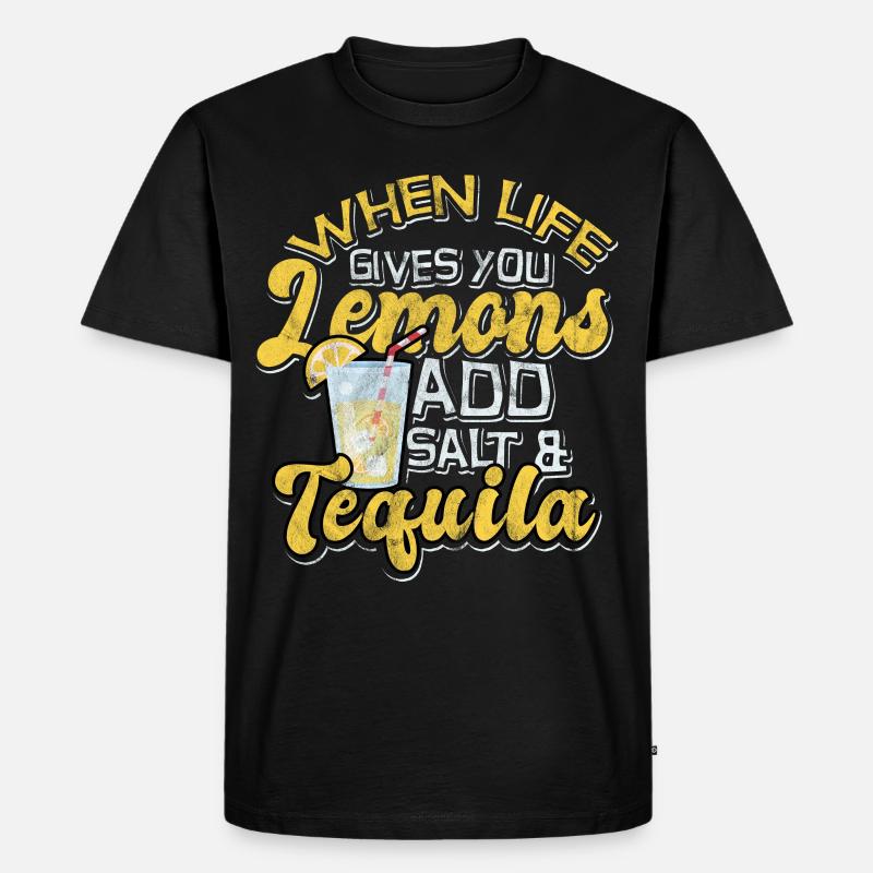 Zitrone - Männer Premium Bio T-Shirt - Schwarz