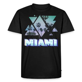 Miami Florida Summer Sun Palms USA America - Men's Premium Organic T-Shirt - black - Front - Nico (187cm)
