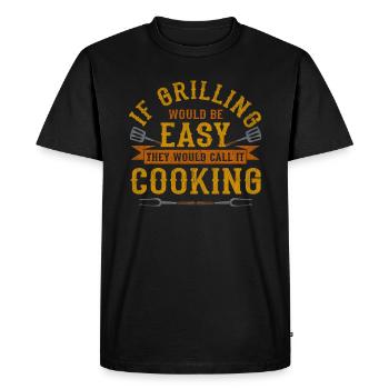 Grilling BBQ - Men's Premium Organic T-Shirt - black - Front - Nico (187cm)