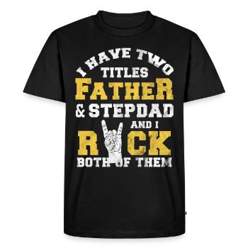 Beau-père papa papa beau-père cadeau beau-fils - T-shirt Premium bio Homme - noir - Devant - Nico (187cm)