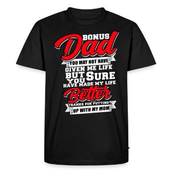 beau-père - T-shirt Premium bio Homme - noir - Devant - Nico (187cm)
