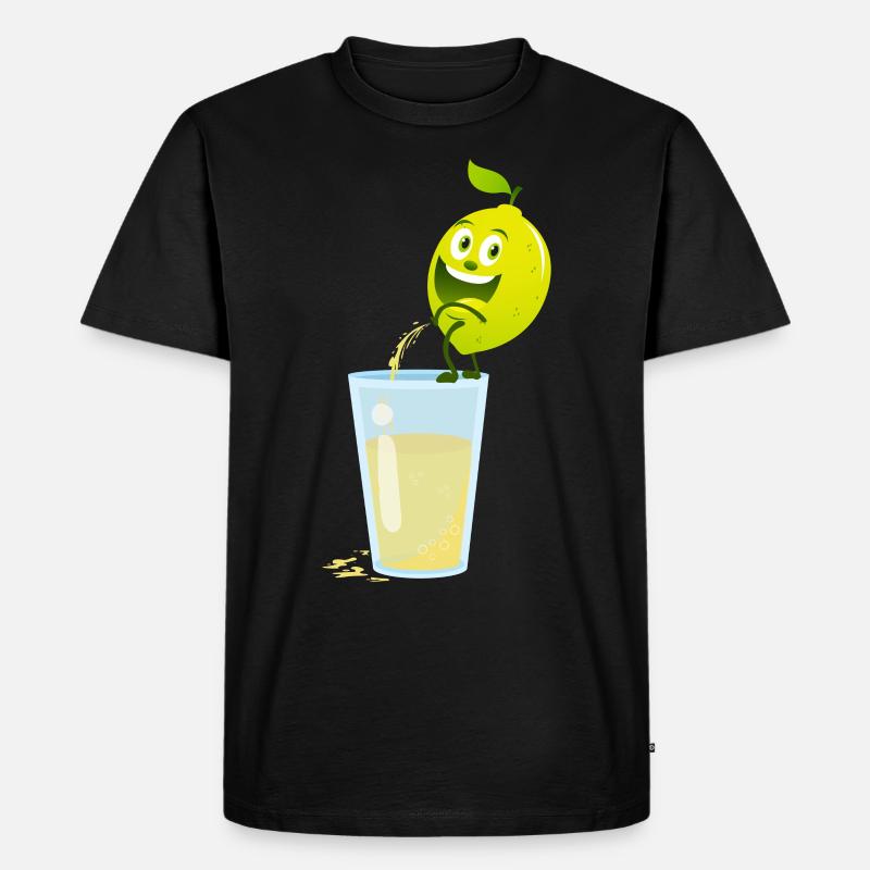 Zitrone - Männer Premium Bio T-Shirt - Schwarz